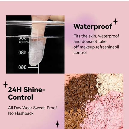 Pink Glitter Setting Powder 4 Color Long Lasting Oil Control Pearlescent Natural Face Matte Shimmer Loose Powder Makeup Cosmetic