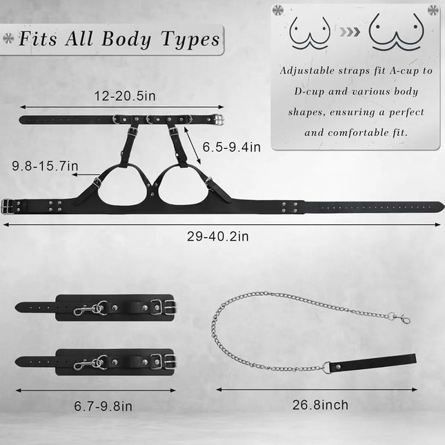 Sex Restraints Bondage BDSM Toys PU Leather Adjustable Waist Strap Adult SM Games Sex Toys for Men Women Sex Bondage Toys