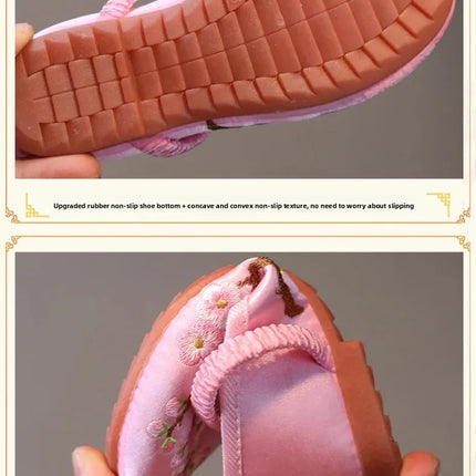 Princess Performance Traditional Chinese Hanfu Shoes Embroidered Children's Footwear Ancient Style Girls' Footwear Handmade