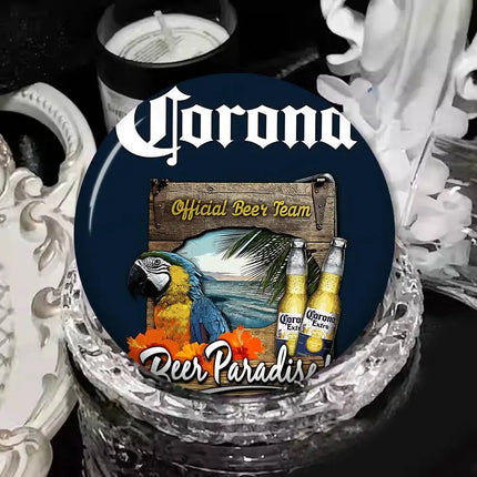 Corona Extra Beer Cartoon Brooches Anime Badge Round Handmade Brooch Lapel Pins Jewelry For Backpack Clothes Gifts