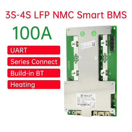 JBD Car Start Smart BMS 3S 4S 12V LiFePO4 Li-ion Battery with BT UART Heating 60A 100A 120A 150A 200A Battery Management System
