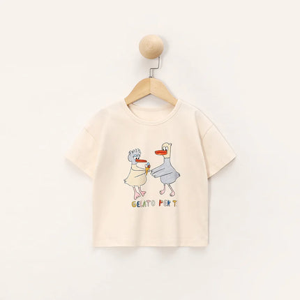Kids T-shirts 2025 Summer Children Tees Cartoon Tops for Boys Short-sleeve Girls Blouse Toddler Outfits Baby Outerwear Clothing