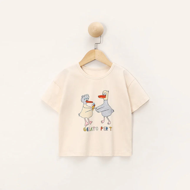 Kids T-shirts 2025 Summer Children Tees Cartoon Tops for Boys Short-sleeve Girls Blouse Toddler Outfits Baby Outerwear Clothing
