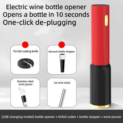 Reusable Electric Bottle Opener Cordless Wine Opener with Foil Cutter Battery Powered Bottle Opener for Kitchen Home Use