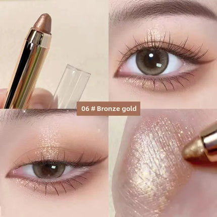1Pcs Shimmering Highlight Stick Lazy Glitter Eyeshadow Pencil for Bright Eyes Dazzling Effect Makeup Highlighter Cosmetics White