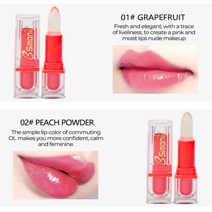 [MP]BSIMONE Glitter Lipstick Lip Balm Color Change Transparent Moisturizing Crystal Jelly Pearlescent Lip Plumper Gloss Cosmetic