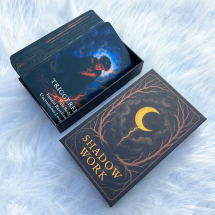 54 Set, 13x8cm Reflective Moon Shadow Work Oracle , Self-Discovery Emotional Perception Game, Spiritual Guidance Card Games