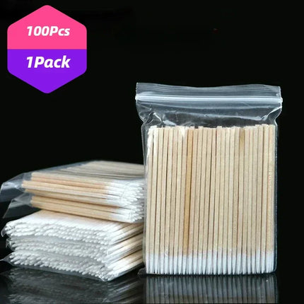 Cleaning Stick Nail Sprout Wooden Cotton Head Manicure Details Correction Nail Polish Makeup Remover Art Tool