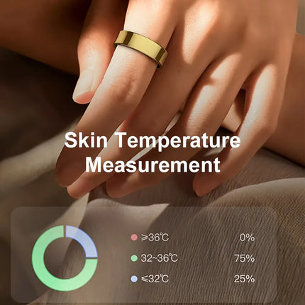 R09 Smart Ring Men Women with Charging Case, Skin Temperature Health and Sleep Monitor Multi Sport Mode For Xiaomi Samsung Phone