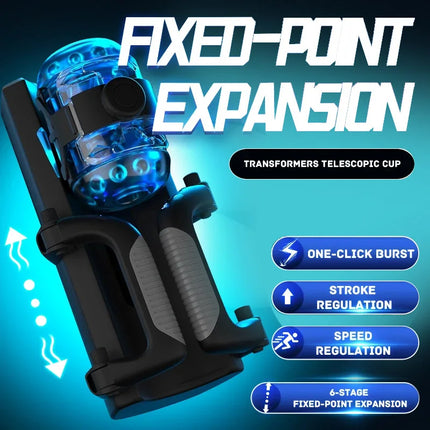 Easylove King Automatic Quickshot Male Masturbator Cup Electric Penis Stroking Telescopic Cock Stroker Auto Pocket Pussy Sleeve