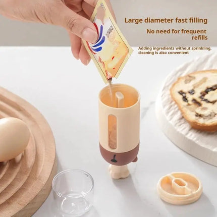 Shaker Canister Quantitative Salt Shaker Moisture-proof Metering Salt Shaker Push Type Salt Dispenser Salt Tank Sugar Bottle