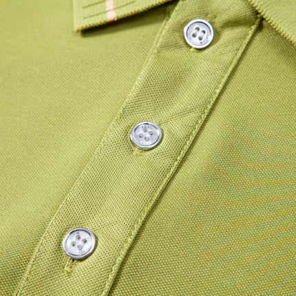Summer Men's Retro Knitted Lapel Striped Polo Shirt Solid Color Short Sleeve Fashion Light Luxury Popular Knitwear M-3XL
