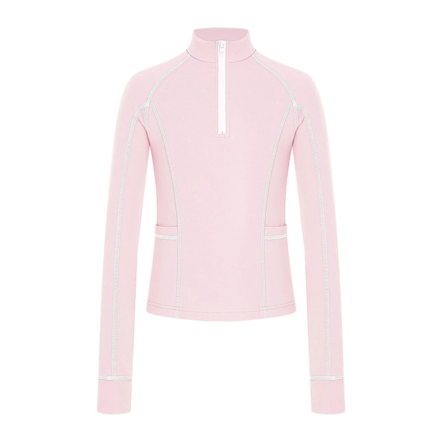 Kids Girls Sweatshirts for Horse Riding Shirt Long Sleeves Thumb Holes Zip-Up Pullover Sweatshirt Sports Tops with Pockets