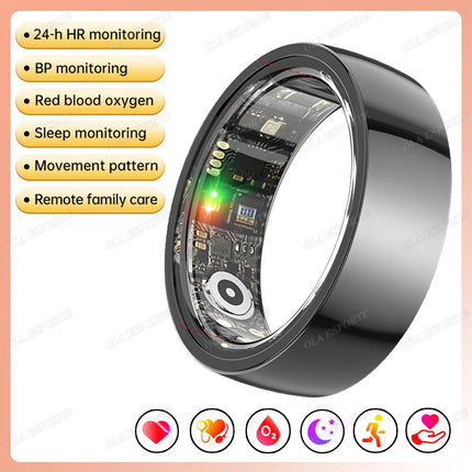 New 5ATM Smart Ring GPS Tracker Heart Rate Blood Pressure Sleep Monitor BT Call Sport Mode Smart Ring Men Women For Android IOS