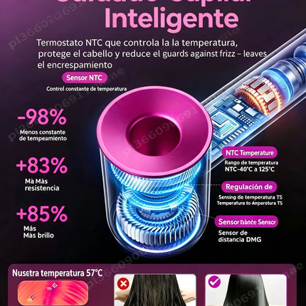 6 IN 1 Super Hair Dryer Negative Ion Hair Care Blow dryer Salon Barber Leafless Tourist Hairdryer with Diffuser & curler