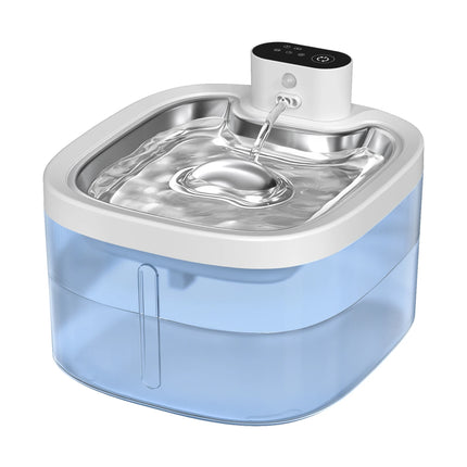 Wireless Cat Water Fountain 3.5L Pet Water Dispenser 4000mAh Long-Lasting Battery Life Stainless Steel Tray and Motion Sensing