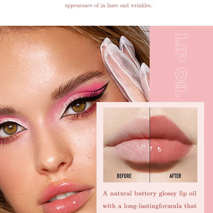 6pcs Set Small Bottle Hydrating Jelly Lip Oil Long Lasting Moisturizing Shimmer Gloss Smooth Care Non Sticky