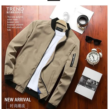 Autumn Spring New Men's Bomber Zipper Jacket Male Casual Streetwear Hip Hop Slim Fit Pilot Coat Men Clothing Plus Size 6XL