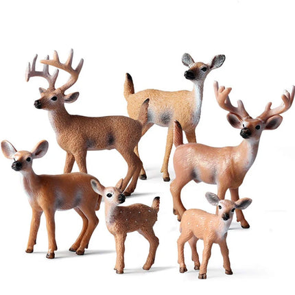 Simulation Woodland Animal Deer ,Moose,Elk,Reindeer,Alpaca,Kudu Model Figurines Cake Toppers Collection Figure Christmas Gift