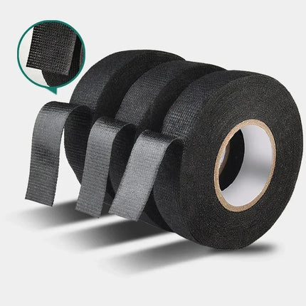 15 Meter Heat-resistant Flame Retardant Tape Adhesive Cloth Tape For Car Cable Harness Wiring Loom Protection Width 9/19/25MM