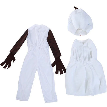 Children's Olaf Character Costume Toddler Fantasy Party Outfit New Year Christmas Performance Costume with Hat and Vest