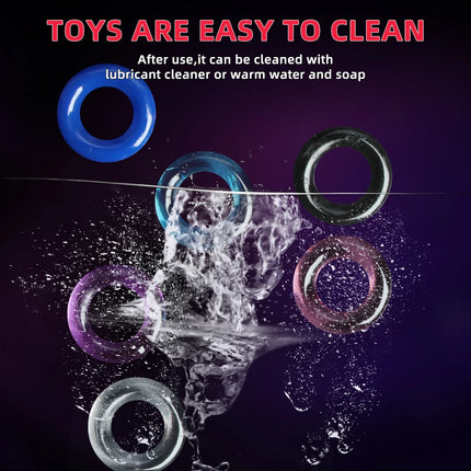 6 Pcs Penis Ring Cock Ring For Men Delay Ejaculation Silicone Set Adult Product Male Rings Lasting Erection For Couple Sex Toys