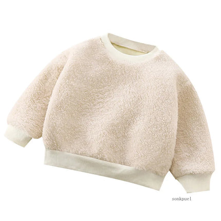 2025 New Baby Girls Boys Clothes Cute Fleece Winter Warm Tops Baby Girl Casual Kids Sweatshirts