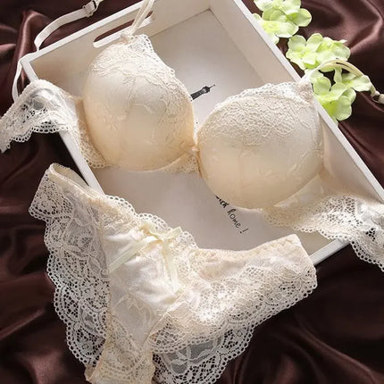 Girls Bra Sets for Women Push Up Bras Underwire Brassiere A B Cup Underwear Lingerie Three Quarters(3/4 Cup) Sexy Bralette Cheap