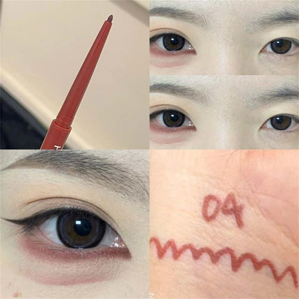 12 Colors Eyeliner Pencil Waterproof Long-lasting Orange Black Brown Easy Wearing Eyeshadow Contour Stick Lying silkworm Makeup