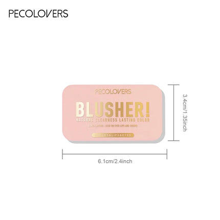 3-Shades Push-Pull Blusher - Dual-Use for Lips & Cheeks & Eyes, Long Lasting & Moisturizing, Easy to Apply, Natural Finish