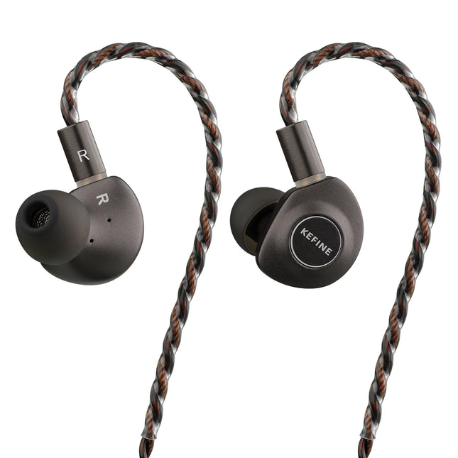 KEFINE Delci 10mm DLC+PU Diaphragm Dynamic Driver Hifi Wired IEM Earphones with CNC Metal & Detachable 0.78mm 2pin 3.5mm Cable