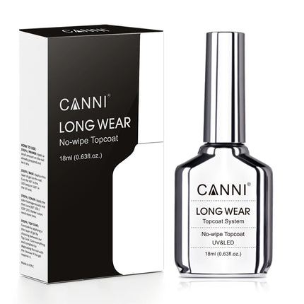 Canni TPO FREE HEMA FREE 18ml Long Wear Diamond Nowipe Top Coat Peeloff Base Coat Soak Off UV LED Gel Polish Nail Manicure