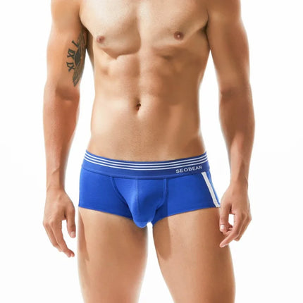 Simple solid color, men's boxers, cotton, men's U-convex shorts, comfortable men's boxers 80207