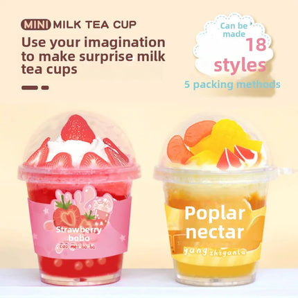 DIY Mini Milk Tea Cup, Packing Toy Set, Carry-on Play At Any Time, Decompression Toy Series
