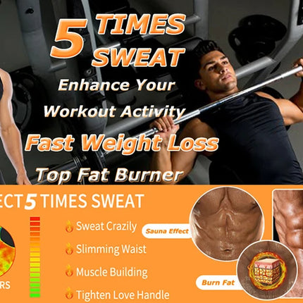 Hot Slimming Sauna Sweat Vest for Men Heat Trapping Pullover Sweat Enhancing Vest Workout Body Shaper Reduce Weight Tank Tops