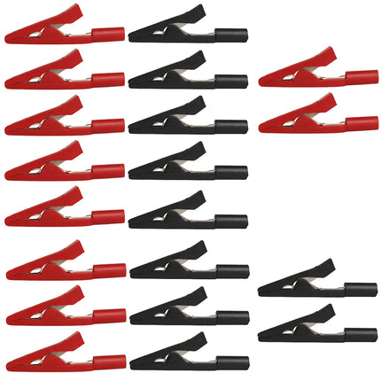 40/10 Pcs Insulated Solderable Alligator Clips with Pure Copper Jaws for Safe Electronics Testing