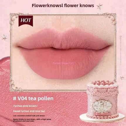 Flower Knows Strawberry Cupid Cake Lip Mud Mist Matte Velvet Lip Cream Lip Makeup 5ml