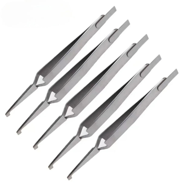 15pc/10pc/5pc Dental Bracket Tweezers Holder Instrument Stainless Steel Serrated Orthodontic Tweezers Pliers for Teeth Care Tools