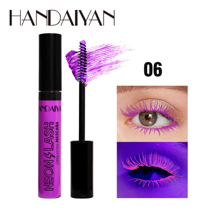 Multicolor Neon Mascara Fluorescence Waterproof Lasting Cosmetics Luminous Pigment Quick Dry Mascara Eyelash Shine in The Dark