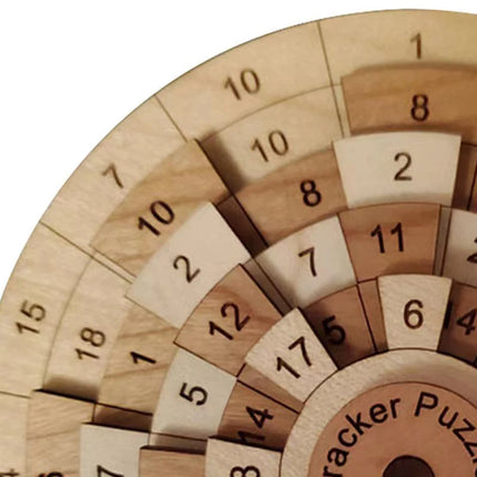Turntable Wooden Number Puzzle Huarong Road IQ Brain Teaser Montessori Educational Toys Rompecabezas Niño Relogio Infantil