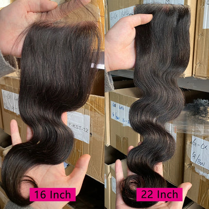 24 Inch Body Wave Closure 4x4 5x5 Transparent Lace Closure Human Hair PrePlucked Baby Hair 2x6 HD Lace Closure 3-5 Days Delivery