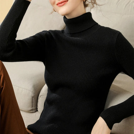 Heliar Women Fall Turtleneck Sweater Knitted Soft Pullovers Cashmere Jumpers Basic Soft Sweaters For Women 2024 Autumn Winter