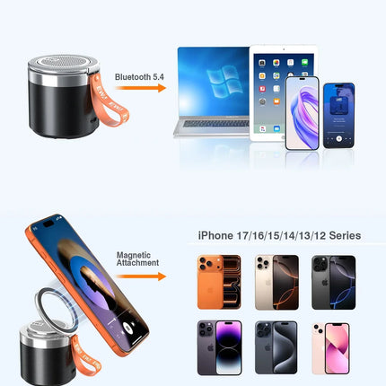 2026 New EWA 2-in-1 Magnetic Bluetooth Speaker Outdoor Wireless Bass Metal Portable Stand Bluetooth 5.4 HD Sound Speaker