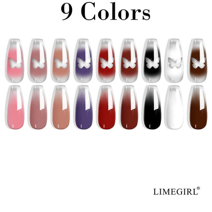 9-colors Memories of Autumn Patter Glue Smudges Canned High Saturation Popular Semi-solid Nail Polish Glue Nail Salon