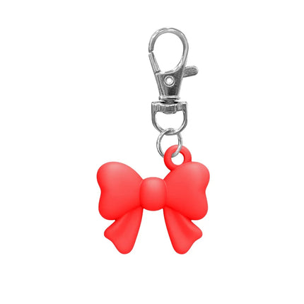 Silicone Lip Balm Holder Bowknot with Keyring Lipgloss Sleeve Portable Colorful Keychain Lip Gloss Cap for Summer Fridays