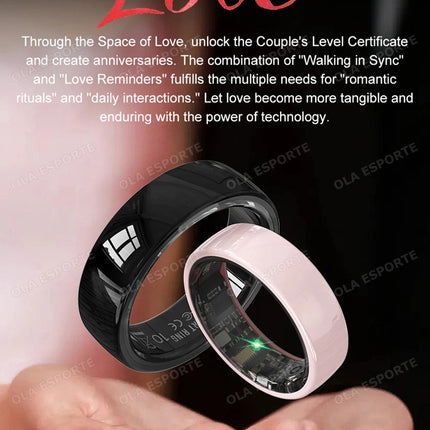 New Smart Ring With Box Heart Rate Stress Monitoring Men Womenes Smartring Gesture Control Waterproof Health Sports Rings 2025