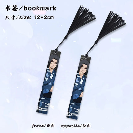 Anime Naruto Kakashi Uchiha Madara Metal Bookmark Cosplay Collectible Figure Manga Stationery Stand Hanging Decor Gift for Fans