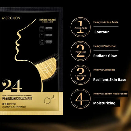 Honeycomb Neck Mask Golden Moisturizing Neck Pads, Firming & Lifting Treatment Neck Masks Beauty Necks Skin Care Products