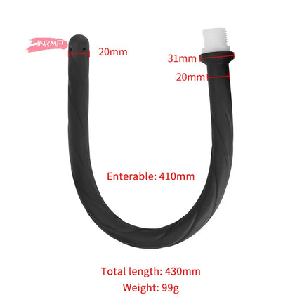 Deep Anal Plug with Washing Tube Long Silicone Buttplug Cleaning Accessory for Couples Vaginal & Anus Shower Sex Toy for Men