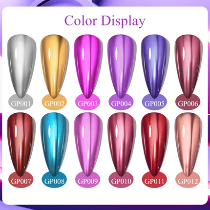 8ml Mirror Metallic Nail Polish No Need Lamp Curing Air Dry Salon Quality Soak-Off Long Lasting Varnishes DIY Manicure Design